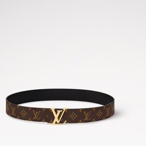 Louis Vuitton Brown and Gold Monogram Belt